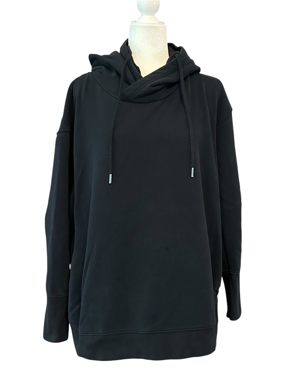 Free People Movement Sprint To The Finish Hoodie Pockets Banded Hem Black SZ L